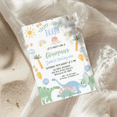 Invitation Cute Stomp Chomp Roar Dinosaur 1er anniversaire