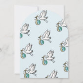 Invitation Cute Stork Holding World Going Away (Dos)