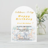 Invitation Cute Storybook Animals First Birthday (Debout devant)