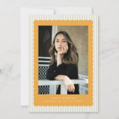 Invitation Cute Stripes Scallops Border Grad Announcement (Devant)