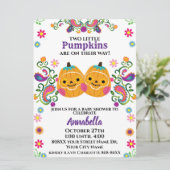 Invitation Cute Sugar Crâne Citrouille Halloween Baby Twins (Debout devant)