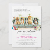 Invitation Cute Summer Dogs | Tropical Poolside Party (Devant)