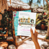 Invitation Cute Summer Dogs | Tropical Poolside Party