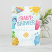 Invitation Cute Summer Popsicle Prêt à Pop Baby shower (Debout devant)