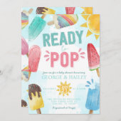 Invitation Cute Summer Popsicle Prêt à Pop Baby shower (Devant / Derrière)