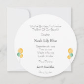 Invitation Cute Sun Mountains Baby Announcement Card (Dos)