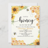 Invitation Cute Sunflower Bee Baby Shower (Devant)