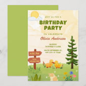 Invitation Cute sunny birthday (Devant / Derrière)