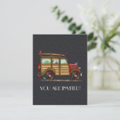 Invitation Cute surf Woody (Debout devant)