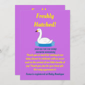 Invitation Cute Swan thème Baby shower fille (Devant / Derrière)