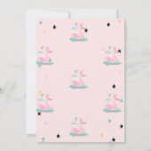 Invitation Cute Swan, Tiara, Étoiles, Princesse Baby shower (Dos)