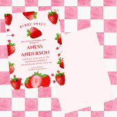 Invitation cute Sweet Berry First Birthday modern