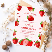 Invitation cute Sweet Berry First Birthday modern