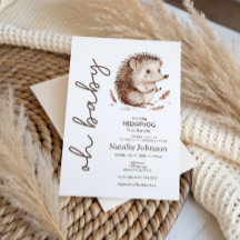 Cute Sweet Little Hedgehog Oh Baby Shower