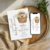 Invitation Cute Sweet Little Hedgehog Virtual Baby Shower