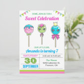Invitation Cute Sweet Lollipop Candy Land fête d'anniversaire (Debout devant)