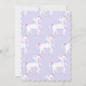 Invitation Cute Sweet Rainbow Unicorn Fête d'anniversaire fil (Dos)