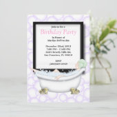 Invitation CUTE Sweet Spa Bain Massage et Beauty Party Invit (Debout devant)