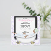 Invitation CUTE Sweet Spa Bath Massage and Beauty Party Invit (Debout devant)