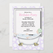 Invitation CUTE Sweet Spa Bath Massage and Beauty Party Invit (Devant / Derrière)