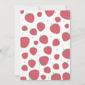 Invitation Cute Sweet Strawberry 4e fête d'anniversaire (Dos)