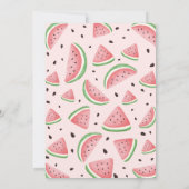 Invitation Cute Sweet Watermelon 1er Anniversaire Fête Rose (Dos)
