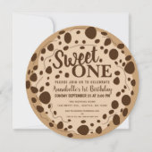 Invitation Cute Swete One Cookie Kids Premier anniversaire (Devant)