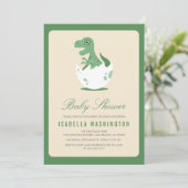 Invitation Cute T.Rex nouvellement éclos dans le Baby shower  (Debout devant)