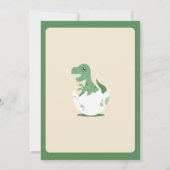 Invitation Cute T.Rex nouvellement éclos dans le Baby shower  (Dos)