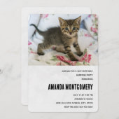 Invitation Cute Tabby Kitten Semblable Anniversaire Surpris (Devant / Derrière)