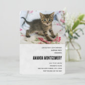 Invitation Cute Tabby Kitten Semblable Anniversaire Surpris (Debout devant)