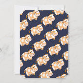 Invitation Cute Tan Baby Vache Veau et Baby shower bleu foncé (Dos)