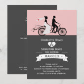 Invitation Cute Tandem Bike Bride Et Mariage De Chambre V2 (Devant / Derrière)