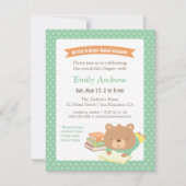 Invitation Cute Teddy Apportez un livre Baby shower neutre po (Devant)