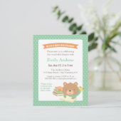 Invitation Cute Teddy Apportez un livre Baby shower neutre po (Debout devant)