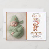 Invitation Cute Teddy Bear 1st Birthday | Sweet Bear  (Devant)