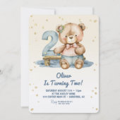 Invitation Cute Teddy Bear 2e anniversaire (Devant)