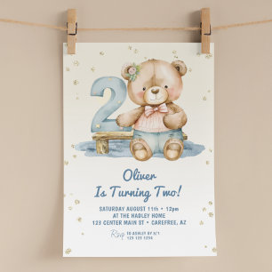 Invitation Cute Teddy Bear 2e anniversaire