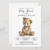 Invitation Cute Teddy Bear Baby Shower (Devant / Derrière)