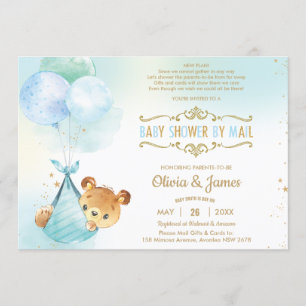 Invitation Cute Teddy Bear Baby shower virtuel par Mail Boy