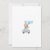 Invitation Cute Teddy Bear C'est un Baby shower garçon (Dos)