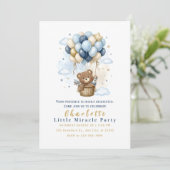 Invitation Cute Teddy Bear Party (Debout devant)