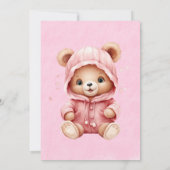 Invitation Cute Teddy Bear Rainbow Girl Baby shower (Dos)