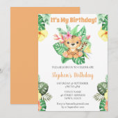 Invitation Cute Tiger Jungle Safari Bébé Anniversaire (Devant / Derrière)