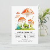 Invitation Cute Toadstool Royaume Anniversaire de enfant (Debout devant)