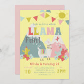 Invitation Cute Tout Llama Fun Anniversaire de enfant Thème (Devant / Derrière)