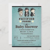 Cute Triplets Pacifier Posse Baby shower occidenta