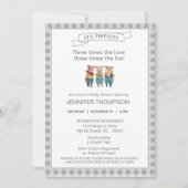 Invitation Cute Trois Petits Cochons Thème Baby shower Bleu (Devant)