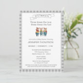 Invitation Cute Trois Petits Cochons Thème Baby shower Bleu (Debout devant)