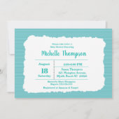 Invitation Cute Turquoise Baignoire Giraffe Baby shower Invit (Dos)